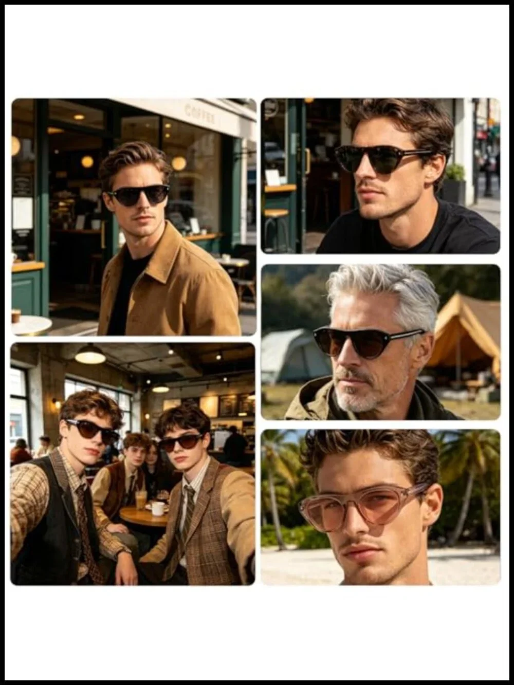Retro Cat Eye Sunglasses UV400 Protection Narrow Oval Vintage Style